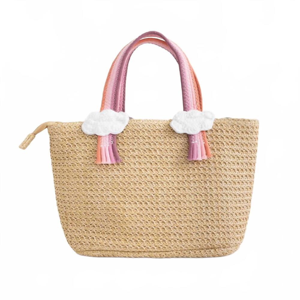 NEW SAINT IDA kid's sands rainbow tote bag in purple